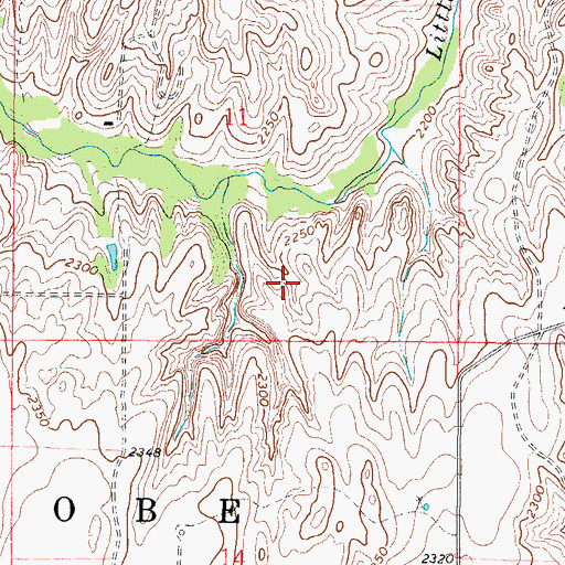 Topographic Map of Bishop Gas and Oil Field, OK