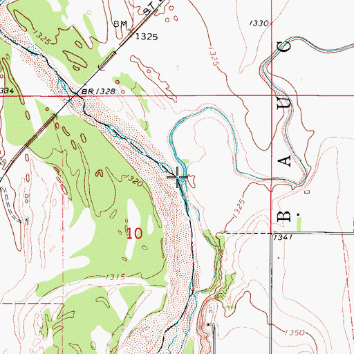 Topographic Map of Bitter Creek, OK