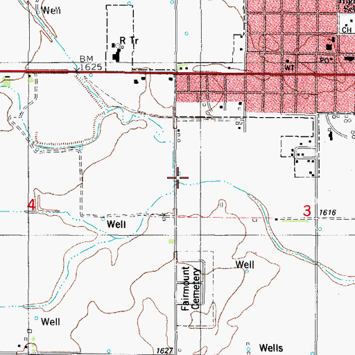 Topographic Map of Bitter Creek, OK