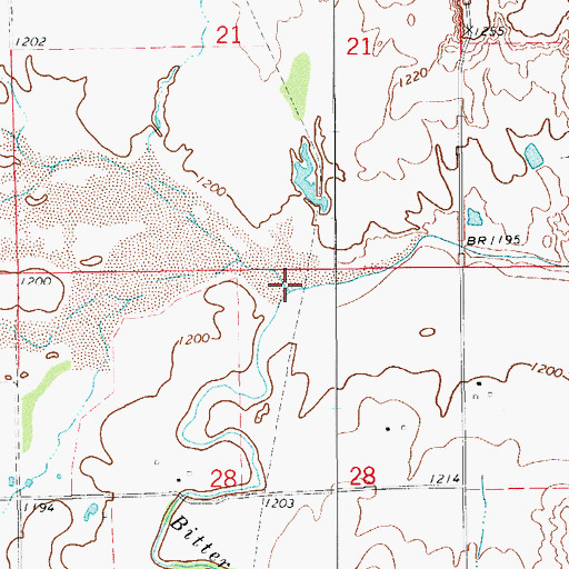 Topographic Map of Bitter Creek, OK