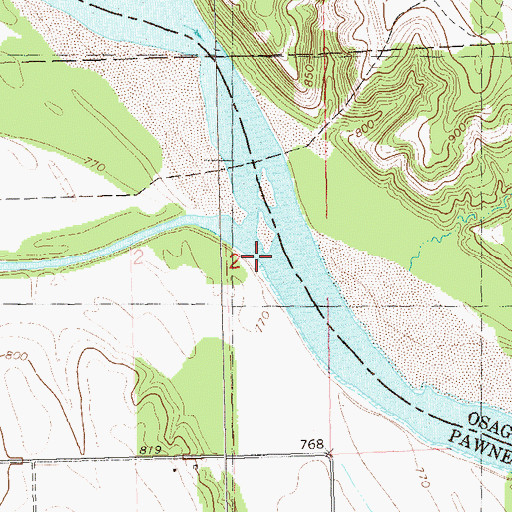 Topographic Map of Black Bear Creek, OK