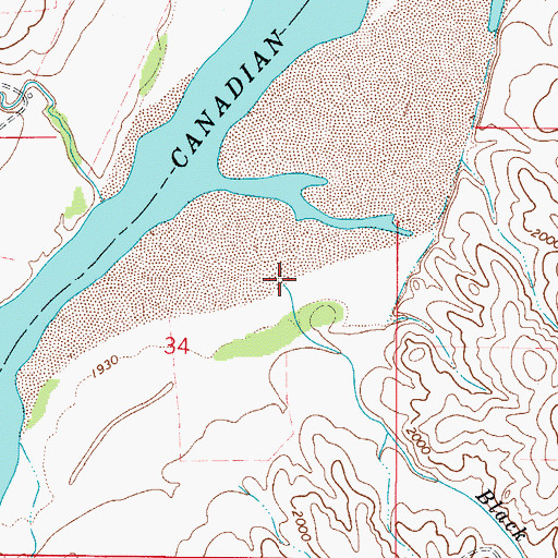 Topographic Map of Black Bull Creek, OK