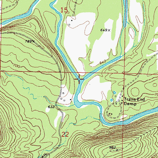 Topographic Map of Black Fork, OK