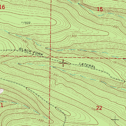 Topographic Map of Black Fork Lateral, OK