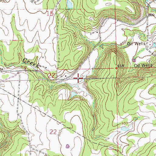 Topographic Map of Blackbird Creek, OK