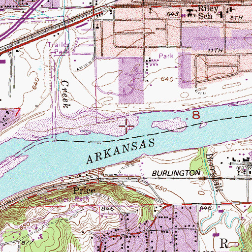 Topographic Map of Bigheart Creek, OK
