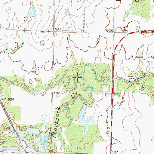 Topographic Map of Blackjack Creek, OK