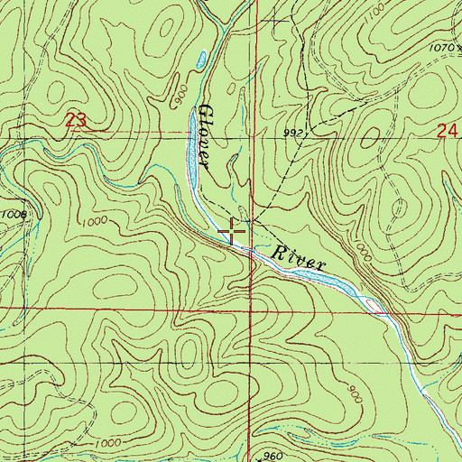 Topographic Map of Blackwell Branch, OK