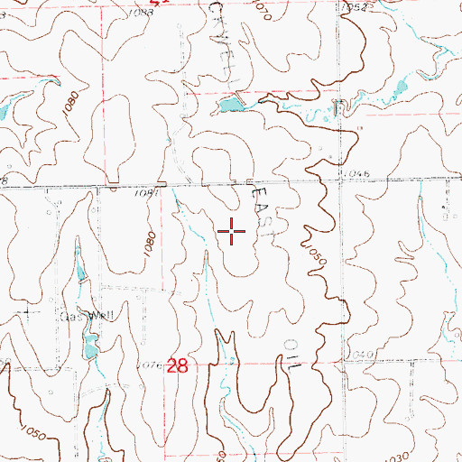 Topographic Map of Blackwell East Oil Field, OK