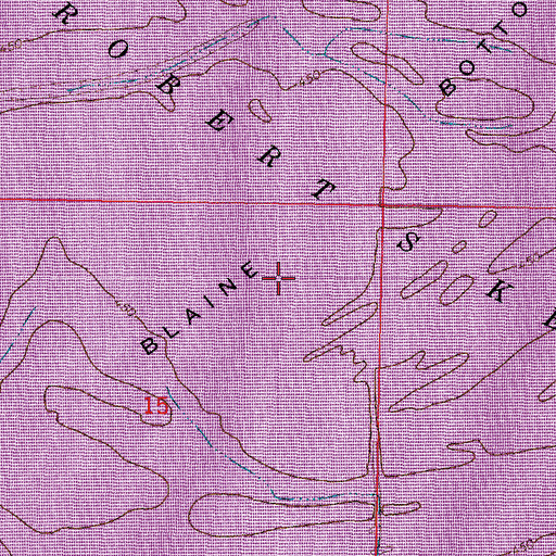 Topographic Map of Blaine Bottom, OK