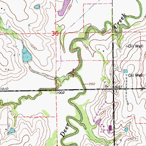 Topographic Map of Bloody Rush Creek, OK