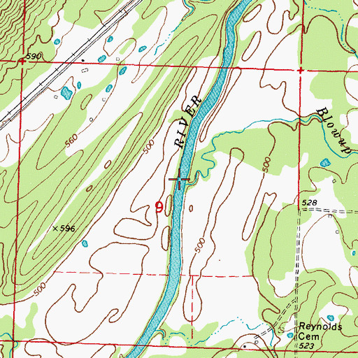 Topographic Map of Blowup Creek, OK