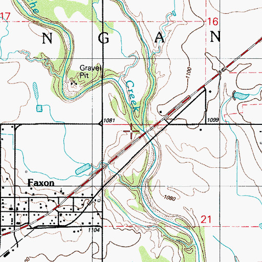 Topographic Map of Blue Beaver Creek, OK