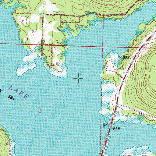 Topographic Map of Blue Creek, OK