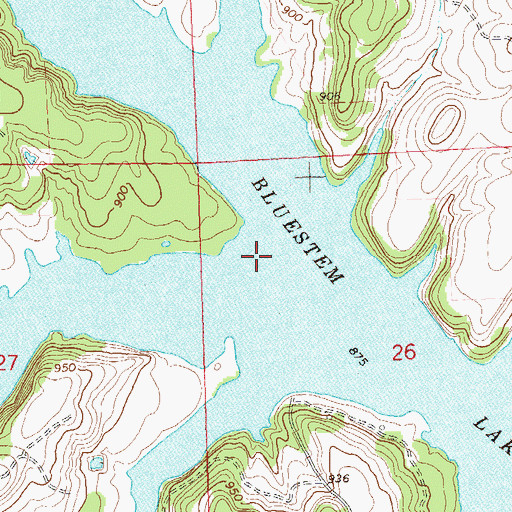 Topographic Map of Bluestem Lake, OK
