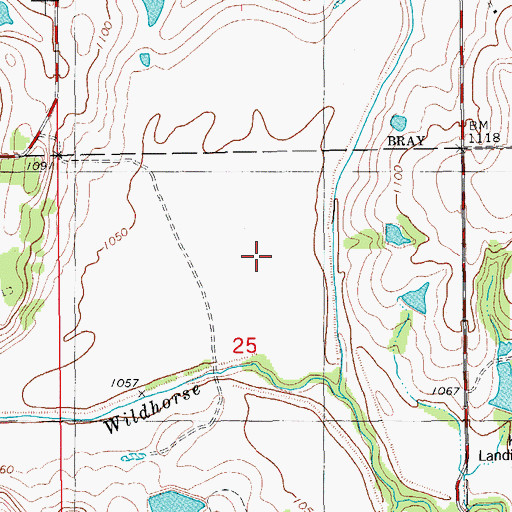 Topographic Map of Bluff Creek, OK