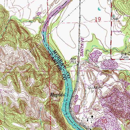 Topographic Map of Board Hollow Creek, OK