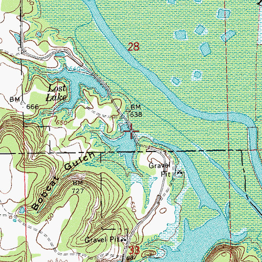 Topographic Map of Bobcat Gulch, OK