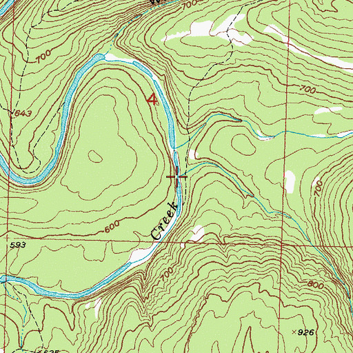 Topographic Map of Bog Spring Branch, OK