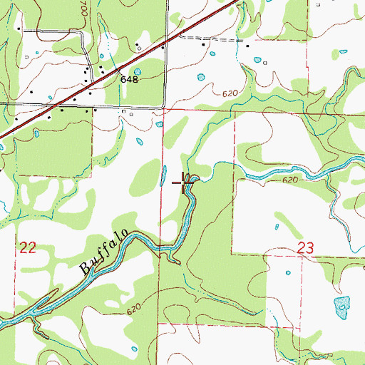 Topographic Map of Boggs Hollow Creek, OK