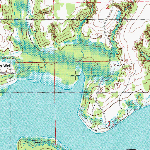 Topographic Map of Boggy Creek, OK