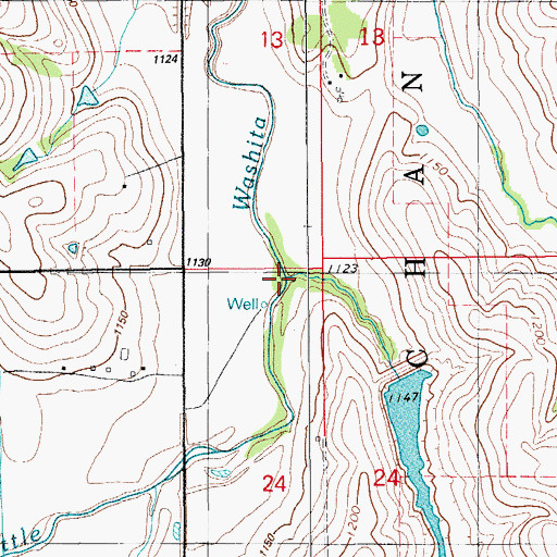 Topographic Map of Boggy Creek, OK