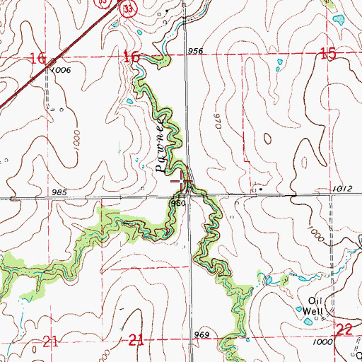 Topographic Map of Boggy Creek, OK