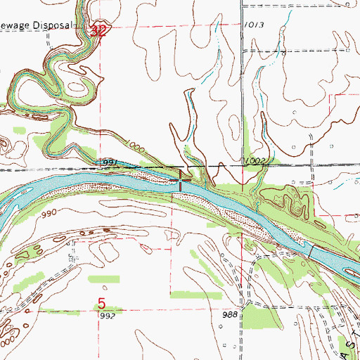 Topographic Map of Boggy Creek, OK
