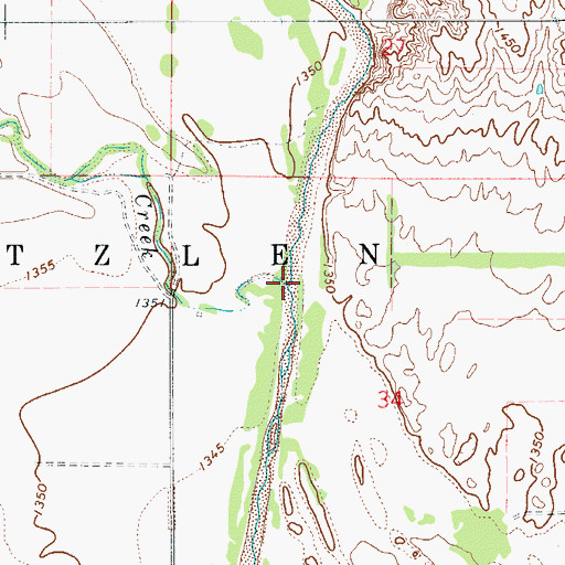 Topographic Map of Boggy Creek, OK