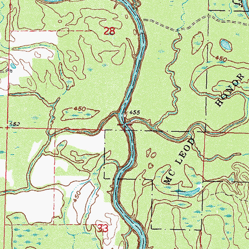 Topographic Map of Boggy Cutoff, OK