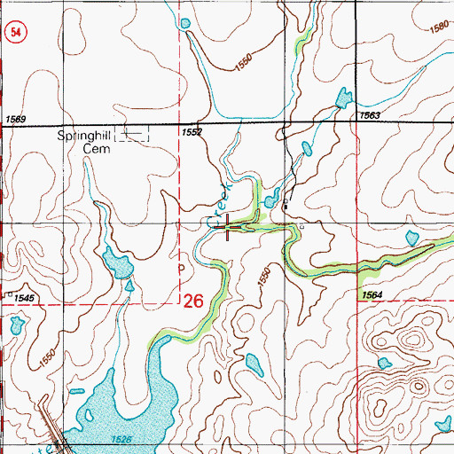 Topographic Map of Boggy Hollow Creek, OK