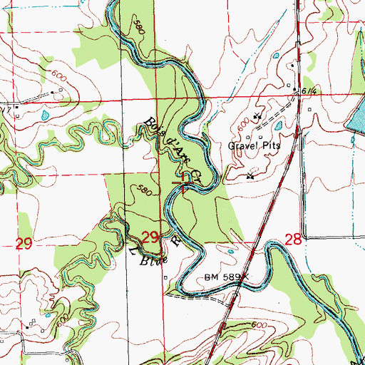 Topographic Map of Bois d'Arc Creek, OK