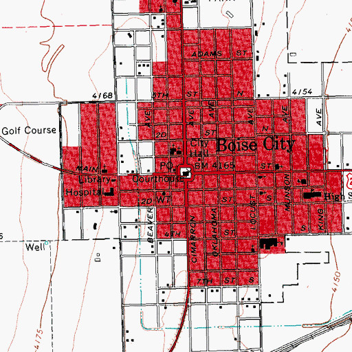 Topographic Map of Boise City, OK