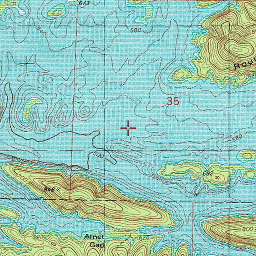 Topographic Map of Boji Creek, OK
