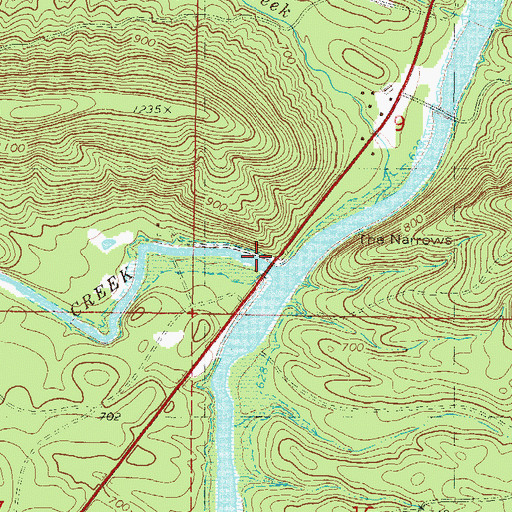Topographic Map of Boktuklo Creek, OK