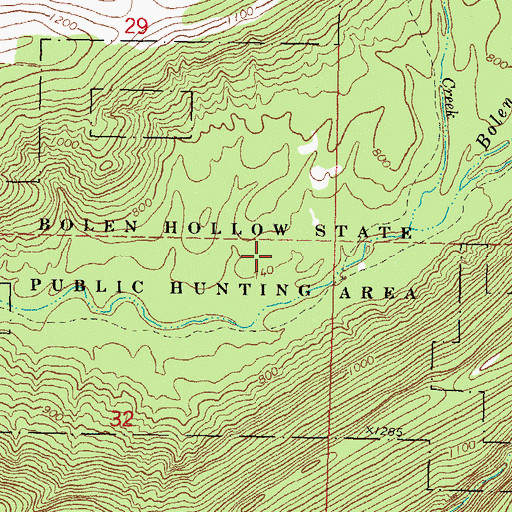 Topographic Map of Bolen Hollow State Public Hunting Area, OK