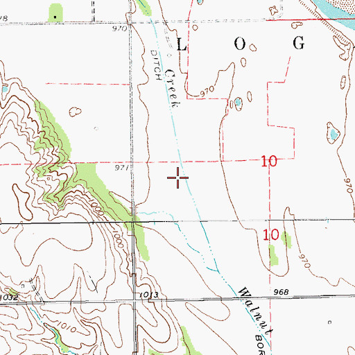 Topographic Map of Borelli Ditch, OK