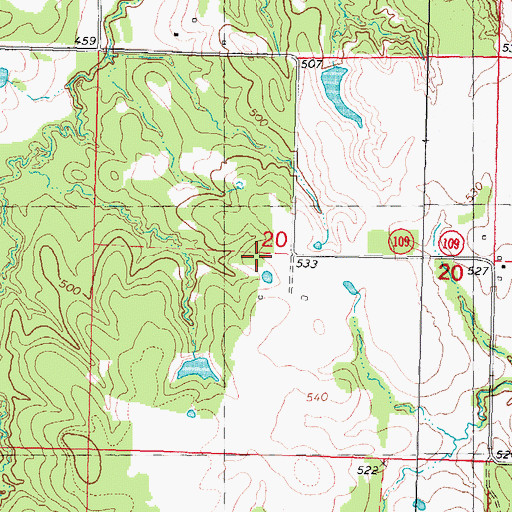 Topographic Map of Bornman School, OK