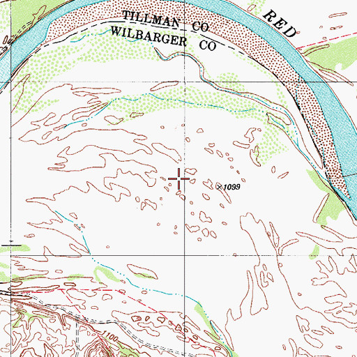Topographic Map of Bottle Creek, OK