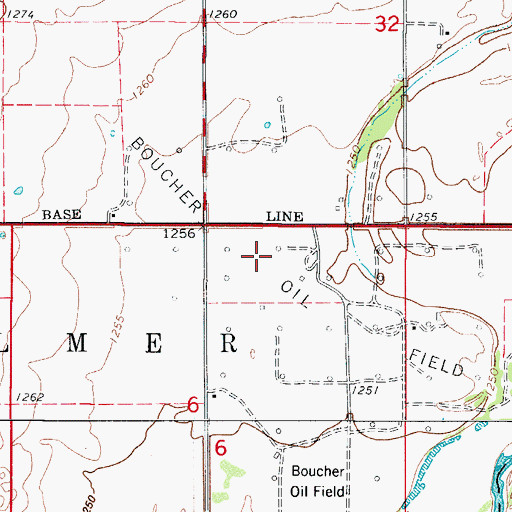 Topographic Map of Boucher Oil Field, OK