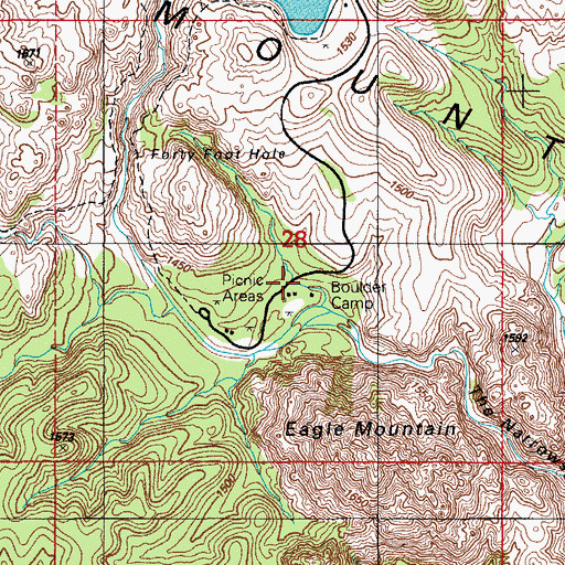 Topographic Map of Boulder Camp, OK