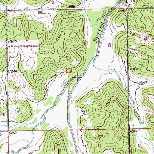 Topographic Map of Bourbonais Creek, OK