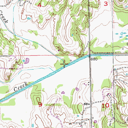 Topographic Map of Box Creek, OK