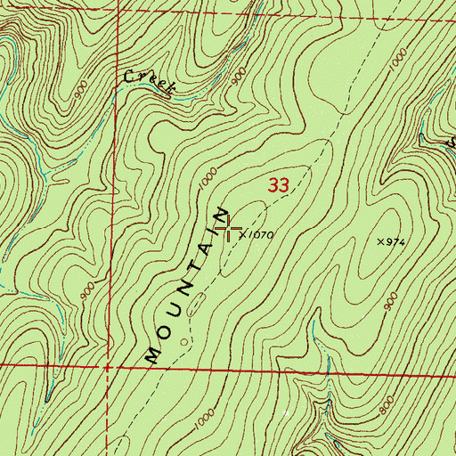 Topographic Map of Box Spring Mountain, OK