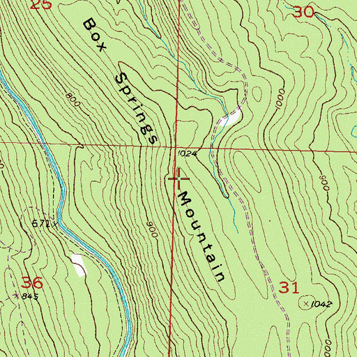 Topographic Map of Box Springs Mountain, OK