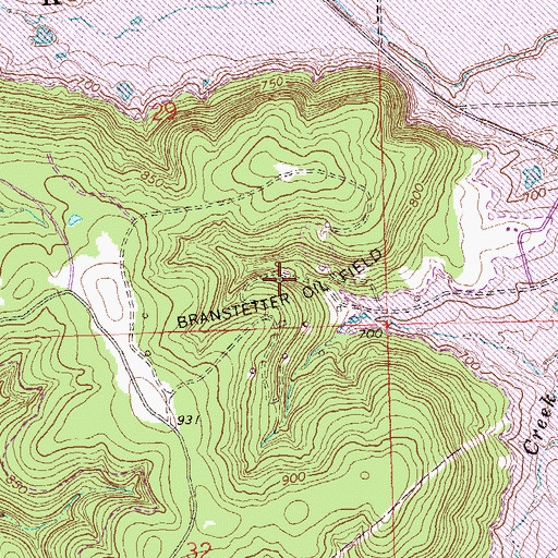 Topographic Map of Branstetter Oil Field, OK