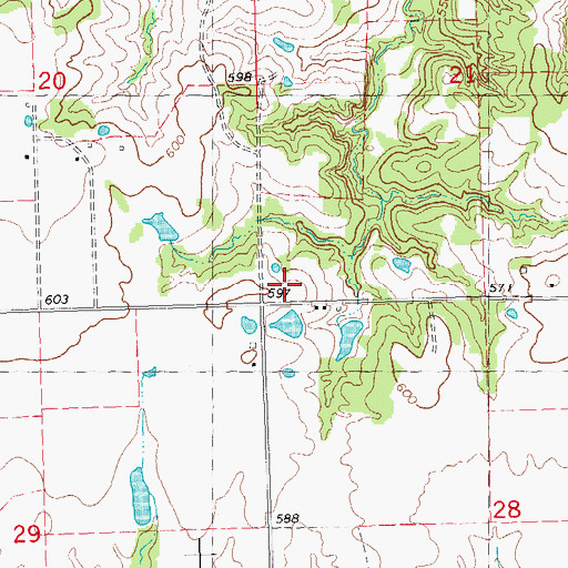 Topographic Map of Bray-Maxwell School, OK