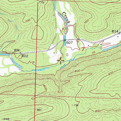 Topographic Map of Breadtown Creek, OK