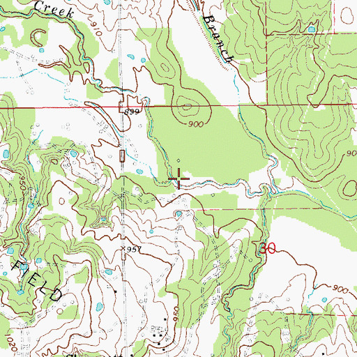 Topographic Map of Briar Branch, OK