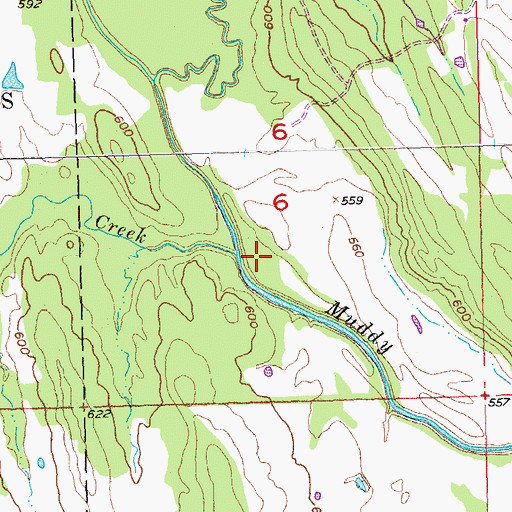 Topographic Map of Brier Creek, OK